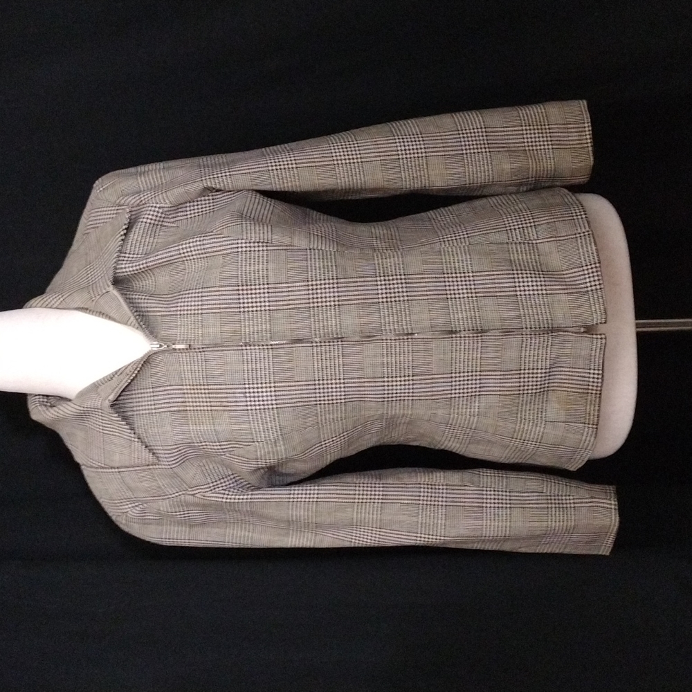 VTG Pine Cove Matching Plaid Zip Up Jacket and Five Button Vest Set Size 4